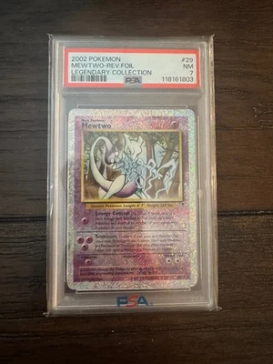 2002 POKEMON LEGENDARY COLLECTION #29 MEWTWO-REVERSE FOIL PSA 7 - Image 1 of 2