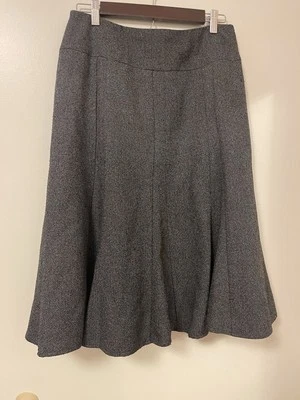 Falda corneada Dressbarn marrón oscuro hasta la rodilla para mujer 16 usada en excelente estado Foto 1 de 4