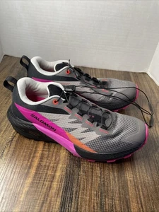 Salomon Sense Ride 5 Trail Running Shoes Gray Pink Hiking Women’s Size 8 - Picture 1 of 7