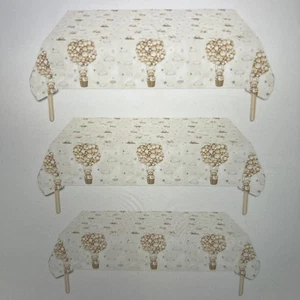 3Pcs Teddy Bear Baby Shower Tablecloths Plastic Table Cover 108"×54" Rectangular - Picture 1 of 3