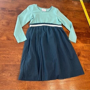 Hanna Andersson blue teal dress size 110/5 tulle skirt - Picture 1 of 6