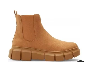 BP Niya Damen-Chelsea-Boot mit Stollensohle aus camelfarbenem Wildleder Größe 8 - Bild 1 von 8