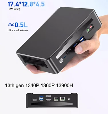 Mini PC i9 13900H i7 13700H Intel 4 DDR5 4800MHz PCIE4.0 Computer 2*2.5G WiFi6 - Image 1 of 4