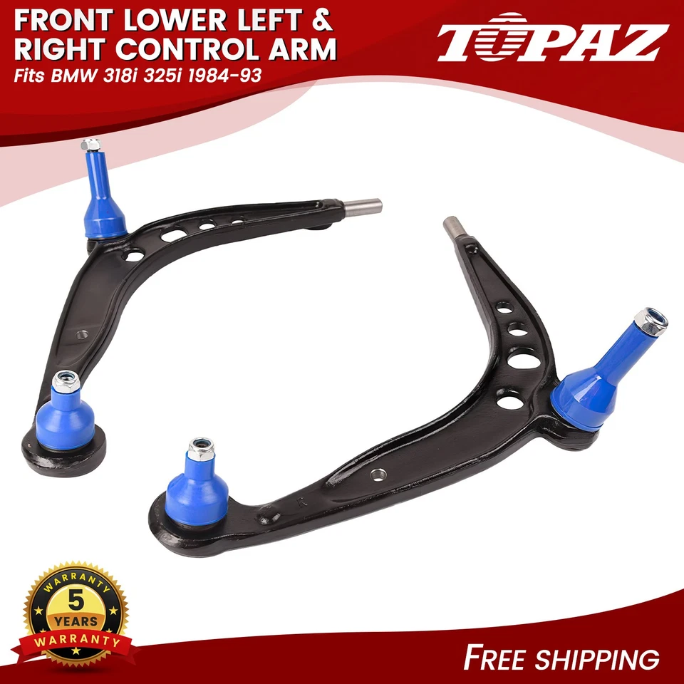 Brazo de control delantero inferior izquierdo y derecho 2 piezas con rótula para BMW 318i 325i 1984-93 Foto 1 de 4