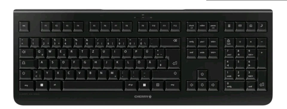 CHERRY KW 3000 Kabellos Tastatur QWERTZ Schwarz Flaches Design Verp. beschädigt - Bild 1 von 1