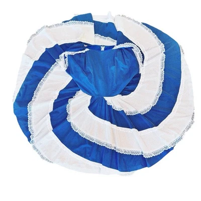 Винтажный 70-х синий Swirl юбка площадь танец полный круг рокабилли Western платье M - Изображение 1 из 4