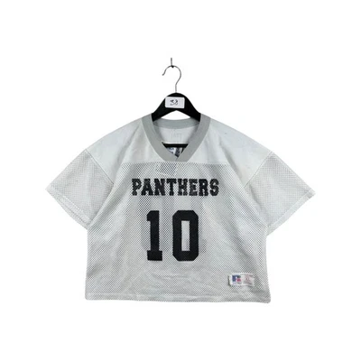 Camiseta corta vintage Russell Athletic Panthers Y2K blanca para hombre mediana Foto 1 de 4