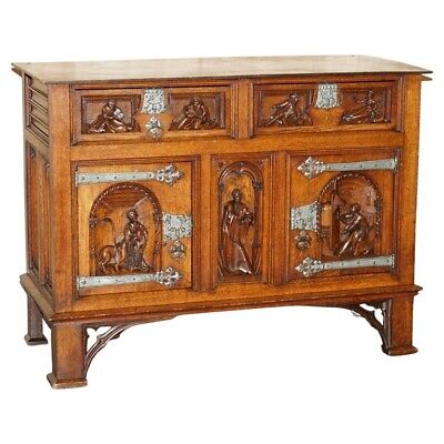 Exquisite Gothic Revival Circa 1860 Hand Carved Sideboard Must See Pictures • 4841.12£