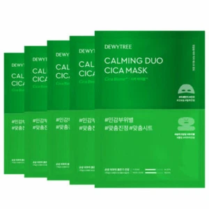 DEWYTREE Calming Duo Cica Mask 5ea Mask Sheet Pack K-Beauty - Imagen 1 de 3