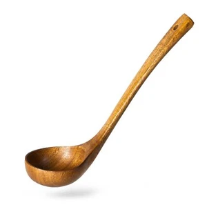 Wooden Ladle for Soup Long Handle Deep Soup Ladle Utensil for Serving & Cooki... - Picture 1 of 5