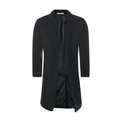 Michael Kors Men's Overcoat Size 38R Black Single Breasted Wool Cashmere - Image 1 of 4