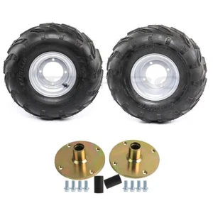2pc 16x8- 7" inch Tyre and Rim Wheels & Rear Axle Hub Kit for ATV Quad Go Kart - Picture 1 of 10