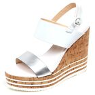 F4118 sandalo donna white/silver HOGAN H361 scarpe sandal shoe woman