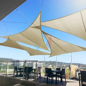 10/11/12 Fuß Sand Dreieck Außenpool Terrasse Deck Stahlkabel Sonnenschutz Segel - Bild 1 von 7