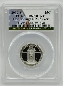2010 S Hot Springs NP SILBER Viertel PCGS PR 69 DCAM - Bild 1 von 2