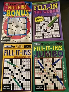 Lot of 4 Blue Ribbon Fill-It-Ins Puzzle Magazine Books JBH EBB Publications 1996 - Picture 1 of 5