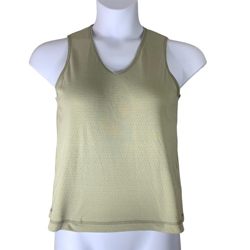 Canotta North Face taglia small scollo a V verde beige camicia senza maniche donna