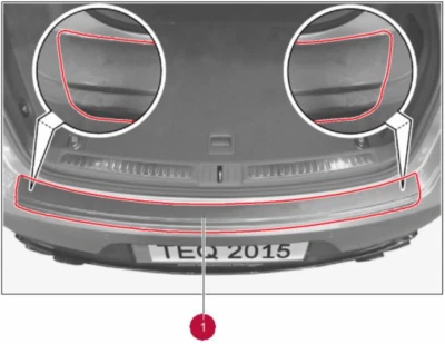 Película protectora de alféizar del parachoques trasero Porsche Macan 2014-2019 [95B-044-800-28] Foto 1 de 4