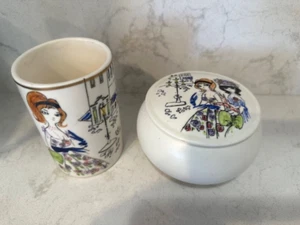 MCM 1960s VANITY/DESK SET Two Girls on the Town - Picture 1 of 12