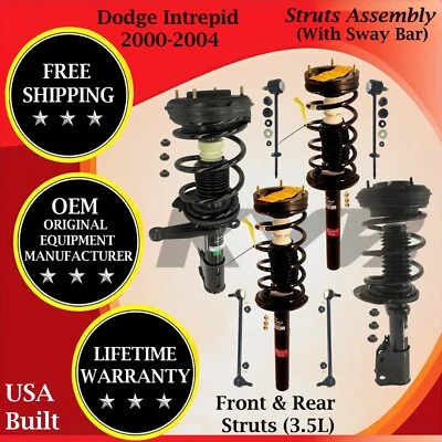 Puntales delanteros y traseros KYB OEM con barra estabilizadora para Dodge Intrepid 2000-2004 Wa de por vida Foto 1 de 4