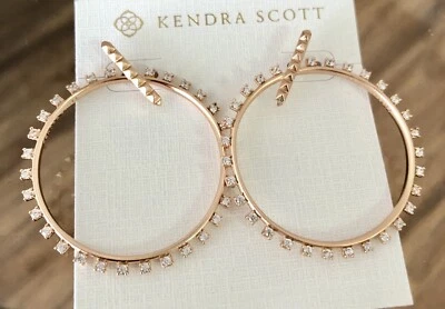 Pendientes de aros de cristal Kendra Scott con poste de oro rosa Foto 1 de 4