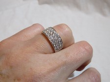 Sonia Bitton 14K White Gold Pave Band Ring Men's Unisex 1.5ct Sz 8.5 Wedding