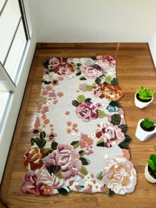 Alfombra Floral Aracelli - Alfombras Artísticas Hechas a Mano de Lana para Salón y Dormitorio - Imagen 1 de 8