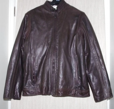 PELLE Studio Leather Brown Leather Men Insulated Jacket Bomber Size:XL  India - Image 1 of 4