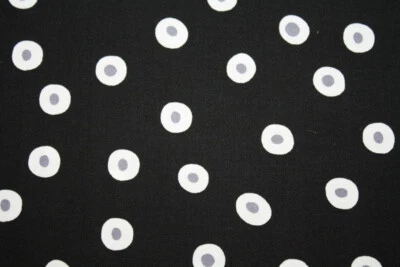 MANCHAS BLANCAS Y GRISES SOBRE NEGRO DE ANDOVER - TELA 100% ALGODÓN Foto 1 de 4