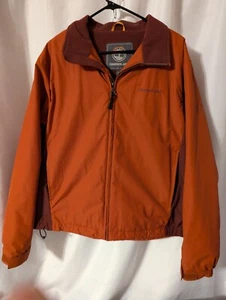 Men's Timberland Orange Jacket Weathergear Size L/G Large L Coat Fleece Lined - Picture 1 of 18