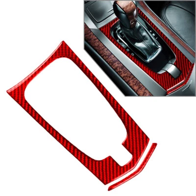 Carbon Fiber Center Gear Shift Interior Cover Trim For Cadillac CTS 2008-13 Red - Image 1 of 4