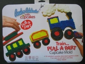 Silicone Mold Train Cake Pan Pull Apart Locomotive Cars Cupcake Jello New - Picture 1 of 2