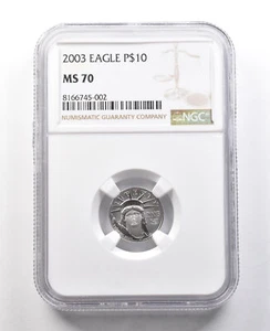2003 $10 American Platinum Eagle 1/10 Oz Platinum MS70 NGC *8438 - Picture 1 of 3