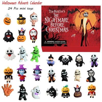 2025 Halloween Advent Calendar 24Pcs Horror Movie Figures Doll Toy Inside Gift - Image 1 of 4