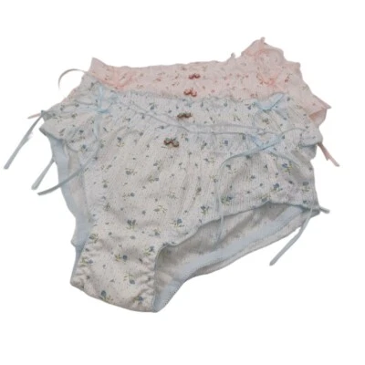 4pcs Girls Pure Cotton Floral Panties Ruffle Briefs Knicker Underwear for Kids - Image 1 of 4
