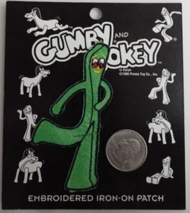 Gumby & Pokey Claymation Classic Cartoon Iron On Patch Applique - Rare - Vintage - Picture 1 of 1