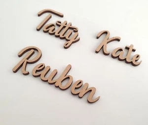 Guión Personalizado Nombres Letras Palabras MDF Libro Arte Madera Madera Lugar de Boda - Imagen 1 de 9