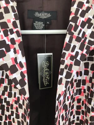 CHAQUETA PECK & PECK BELLEZA NATURAL MARRÓN CAQUI MELOCOTÓN BLANCO TALLA XL NUEVA CON ETIQUETAS Foto 1 de 4