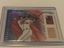 2001 DONRUSS STUDIO ANDRUW JONES ARTIST PROOF GAME USED JERSEY BAT #8/25