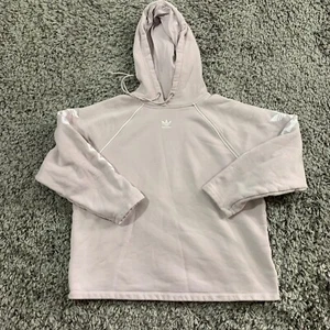 Adidas Sweater Womens Small Salmon Logo Spelled Out Hoodie Hooded Pullover Lady  - Picture 1 of 10