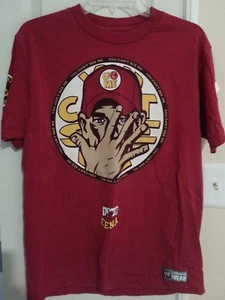 WWE Mens M JOHN CENA W Authentic Wear Never Give Up T-Shirt Hustle Loyalty - Picture 1 of 2