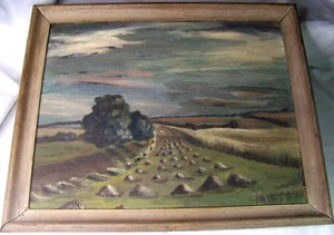 VINTAGE LOIS RECTOR POUGHKEEPSIE NY FARM OIL ON BOARD PAINTING - Picture 1 of 6