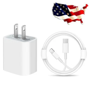 20W USB-C Power Adapter For iPhone 14 13 12 11 XR SE iPad 6.6FT Wall Charger Set - Picture 1 of 9