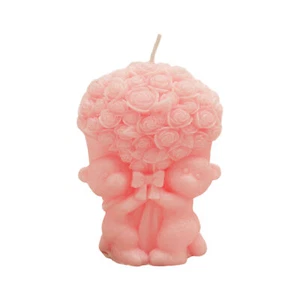 Bear Scented Candle Rose Bouquet Scented Candle Bear Hugging Rose - Picture 1 of 9