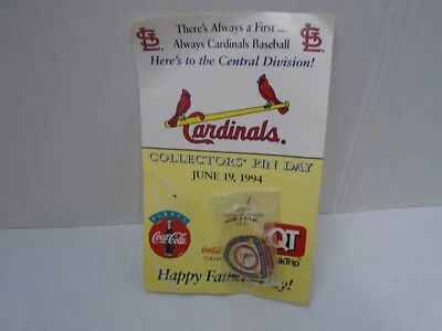 St Louis Cardinals 1994 Pin National League Central Division Card Damaged Card  - Image 1 of 3