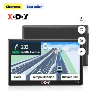 XGODY 7 inch GPS Navigator for Car, Truck, Voice Guidance Speed Camera Warning. - Image 1 of 4