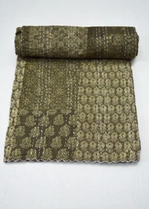 Indian Twin Patchwork Print Kantha Quilt Cotton Bedding Bedspread Throw Gudari - Picture 1 of 5