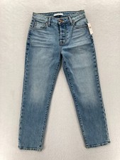 Fidelity Denim Jimi Boyfriend Jeans Women's 24 Medium Wash Blue Denim Button Fly