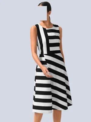 Alba Moda Kleid im Blockstreifen schwarz-offwhite Gr. 40 0721058128 (G) - Bild 1 von 4