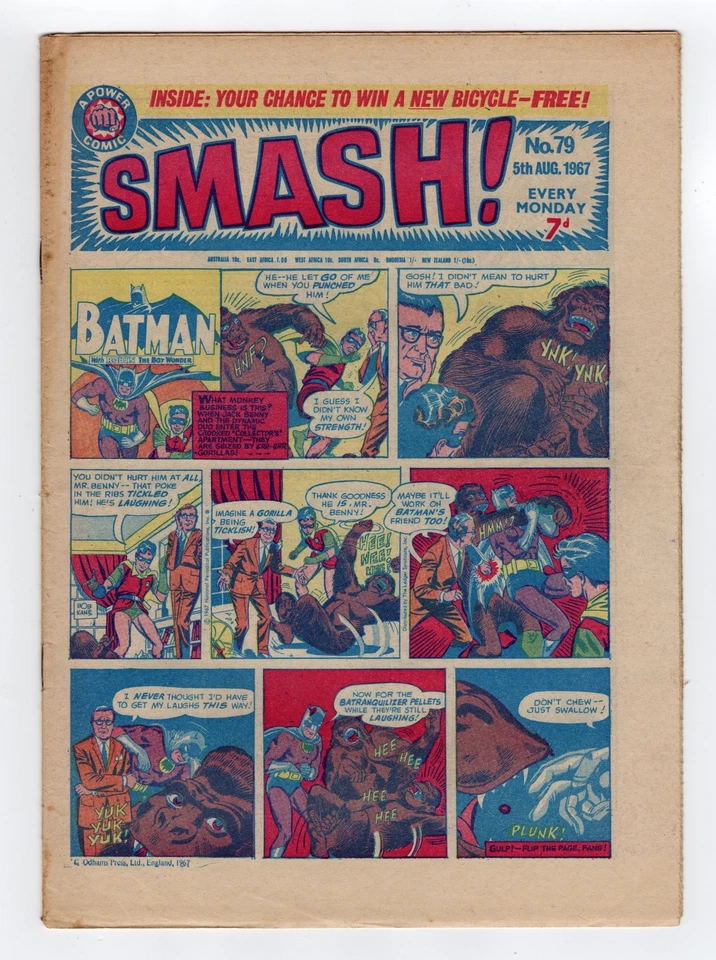 1967 IPC SMASH #79 DC BATMAN 1964 MARVEL DAREDEVIL #3 PRIMERA LLAVE DEL BÚHO RARA REINO UNIDO Foto 1 de 2